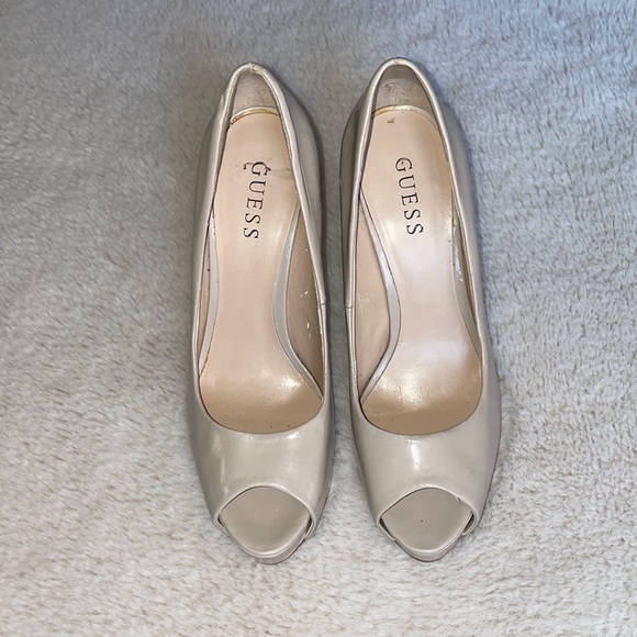 Guess | Nude Patent Peep Toe Heels | 8 - Picture 9 of 16